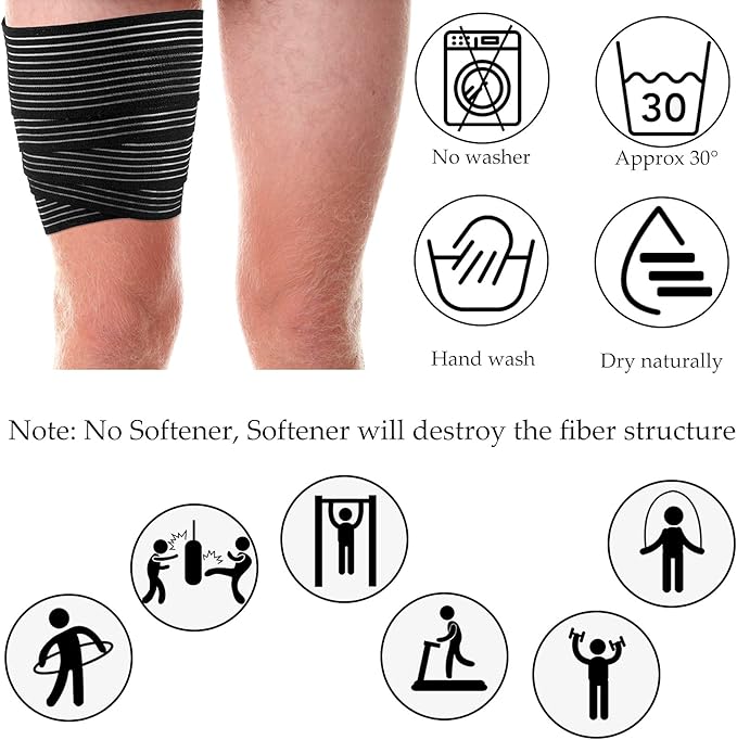 Syhood Compression Bandage Wraps for Leg, Elastic Calf Compression Sleeve Ankle Support, Adjustable Plus Size for Men and Women Stabilising Ligament, Joint Pain, Sports(2 Pieces,71 Inches)