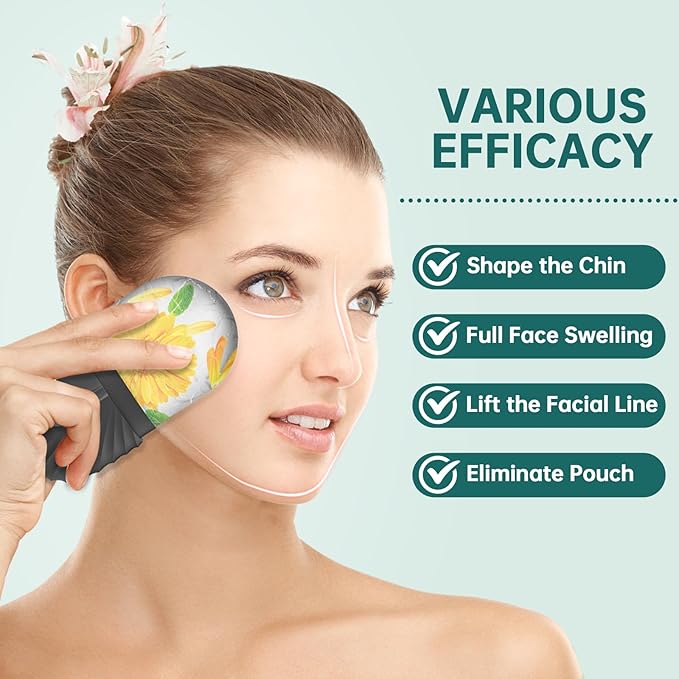 Ice Face Roller, Ice Cube Roller for Face，Facial Beauty Ice Roller Skin Care Tools,De-Puff Eye Bags, Reduce Migraine Pain（Black）