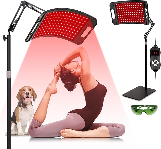 SAVILER® Red Light Therapy, Red Light Therapy for Face and Body with Adjustable Stand, Red Light Therapy for Panel, 660nm & 850nm Infrared Red Light Therapy Device at Home Use