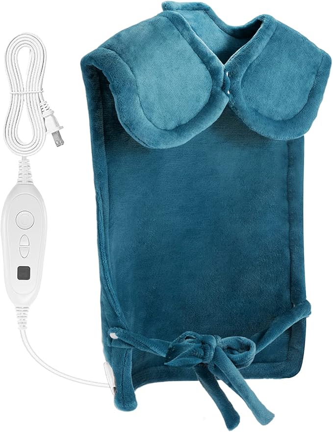 DAILYLIFE Heating Pad for Neck and Shoulders and Back, Electric Heating Pad for Back Pain Relife, 6 Heating Settings, UL Certified with Overheating Protection and Machine Washable, 26"x35", Green