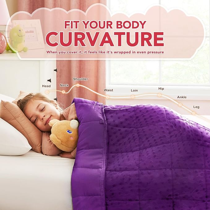 CuteKing Weighted Blanket - 36"x48" 5lbs Minky Dots Heavy Blanket with Glass Beads Soft Breathable for All-Season Summer Fall Winter Thick Comfort for Rest
