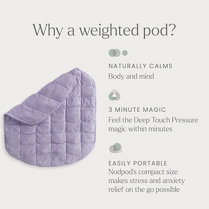 nodpod Body 6.5lb Patented Compact Weighted Blanket I Perfect for Relaxation, Sleeping & Travel l I Glass Bead Filled, Machine Washable (29" x 24") - Wisteria