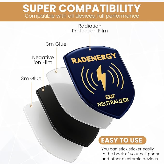 EMF Neutralizer Stickers, EMF Blocker Stickers, Shield Protection for Phones, Tablets, Laptops, and WiFi Devices, Shield Neutralizers for Home and Office Protection (10)