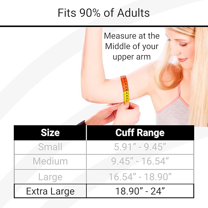Vive Precision Blood Pressure Cuff Replacement - Compatible with Omron Series 5 & Most BP Monitors - Universal Cuff for Adults, Seniors & Elderly (X-Large)