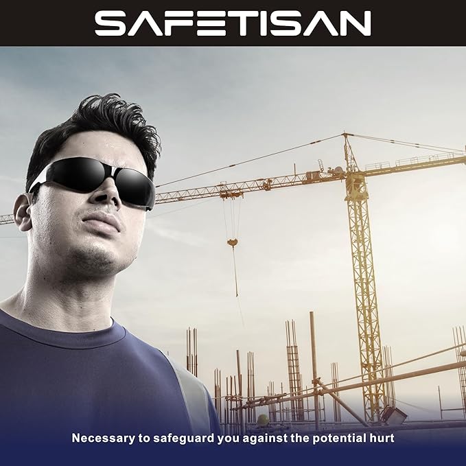 Tinted Safety Glasses Bulk, 48 Pack, Protective Dark Safety Sunglasses for UV Protection, Scratch & Impact Resistant Smoke Lenses Ideal for Construction, Outdoor Work and Shooting