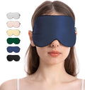 Luxury Pure Silk Sleep Mask | 100% Natural Mulberry Silk | Double-Sided Softness | Adjustable Strap & Full Light Blocking | Perfect for Travel, Office Naps & Nighttime Sleep (Navy Blue)