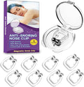 Anti Snoring Devices (8 Pack), Adjustable Silicone Snoring Solution, Anti Snoring Nose Clip, Effectively Relieve Snoring, Stop Snoring for Men and Women, Clear
