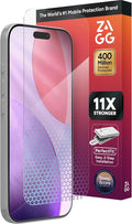 ZAGG XTR5 Screen Protector for iPhone 17 Pro - Glass, Blue Light Protection, 11X Stronger, Eyesafe CPF60 Tech, Anti-reflective Tech, Vibrant Color & Touch Sensitive Tempered Glass, Easy To Install