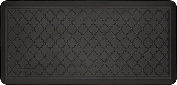 Tempur-Pedic Ultra Comfort Anti-Fatigue Lattice Raven 1' 8" x 3' 6" Kitchen Floor Mat Cushioned Ergonomic Standing Desk Mat Waterproof Non-Skid Foam