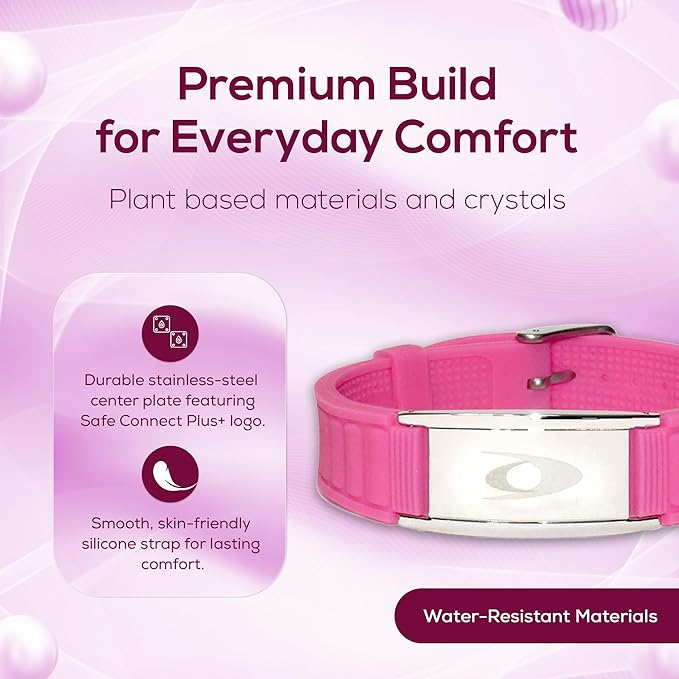 EMF BodyBand Plus+ Bracelet - Holistic Wellness Harmonizer Wristband for Men and Women (Pink)