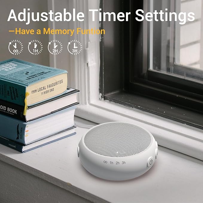 Small Sound Machine Mini White Noise Machine for Baby Kids Adult with 32 Soothing Sounds 32 Volume Levels Sleep Brown Noise Machine for Travel Office Privacy with 4 Timer & Memory