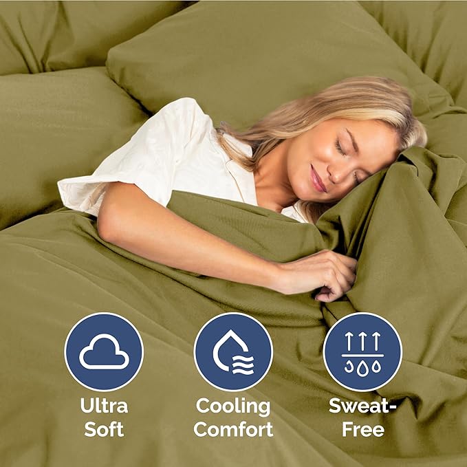 Twin XL Size 3-Piece Sheet Set - Extra Soft, Breathable & Cooling - Hotel Luxury Durable Bed Sheets for Women & Men - Deep Pockets, Easy-Fit & Wrinkle-Free - Olive Yellow Oeko-Tex