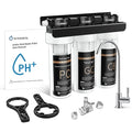 WINGSOL Water Filter for Sink with Faucet, 3-Stage Deep Filtration, Reduce Heavy Metals/Chlorine/PFAS/Odor/Sediment, NSF/ANSI 42&53 Improve Taste, Life Indication Mineral pH+ Under Sink Water Filter