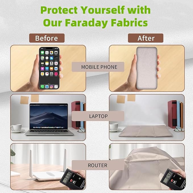 Amradield Soft Conductive Copper Nickel Plated Electricity Magnetic RF Shielding Fabric for Smart Meters 78"x43" inch