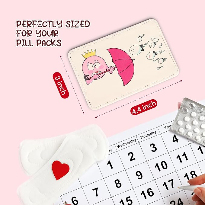 Primo Lines Discreet Birth Control Pill Case Holder, 4.4x3IN Compact Organizer Sleeve, Fits Standard Pill Packs, Portable and Stylish Protection