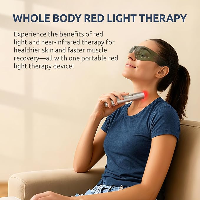 Red Light Therapy: A high-Intensity red Light Therapy Wand Featuring Five Distinct wavelength Light Beads, Designed for Treating Joint and Muscle Pain Throughout The Body and for Facial Care.