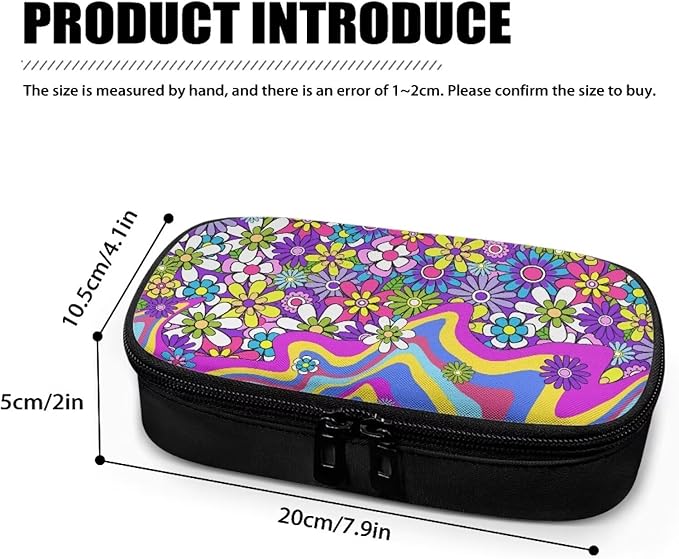 Hippie Flowers Purple Insulin Cooler Bag Water & Scratches Resistant Glucose Meter & Diabetic Supplies Travel Case to Store Insulin Pen, Lancets, Insulin Syringe