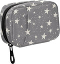 Fustylead Hand Draw Stars on Grey Background Pill Organizer and Storage Weekly with Zipper, Removable Pill Box Portable Medicine Organizer for Vitamin Fish Oil Supplement