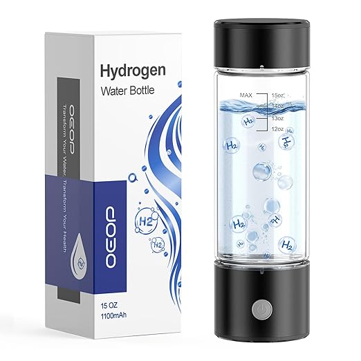 Hydrogen Water Bottle, 2200PPB in 3 Mins Hydrogen Water Generator, SPE PEM Technology, 14oz Portable Hydro Water Machine for Home, Travel, Gym | Best Health Gift for Family & Friends