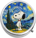 Smiling Cartoon Dog Starry Night Medical Pill Box