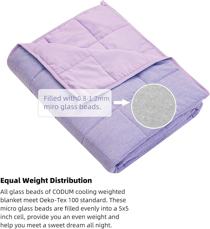 Weighted Blanket 10 Pounds Twin Size, Cooling Blanket for Hot Sleepers, Soft Bed Blanket Universal to All Seasons, 48''x72'' 10 LBS, Purple
