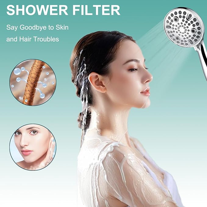 2 Pack Shower Filter Cartridges, Compatible with MakeFit SSJ731 SW9730 & HOPOPRO SS5775 Handheld Shower Head, Multi-Stage Filtration for Hard Water, Chlorine and Sediment Filtration