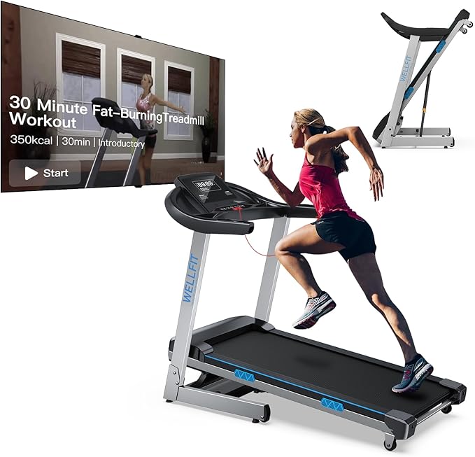 Auto Incline Treadmill with Handle, Portable Treadmill for Home with 350-400LBS Weight Capacity, 4.0HP Foldable Treadmills for Small Space, Heavyduty Walking Pad for Climb Running, Large Running Area