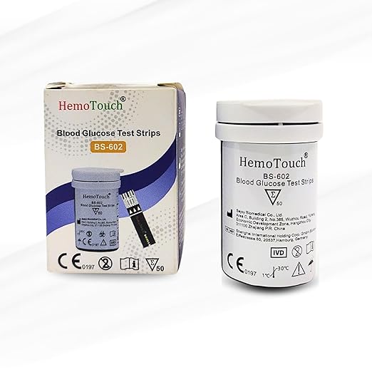 Blood Sugar Test Kit Includes Hemotouch Blood Glucose Meter, 1 Lancing Device, 10 Lancets, & 10 Test Strips, Diabetes Testing Kit for Blood Glucose Monitoring with strips Ejector.