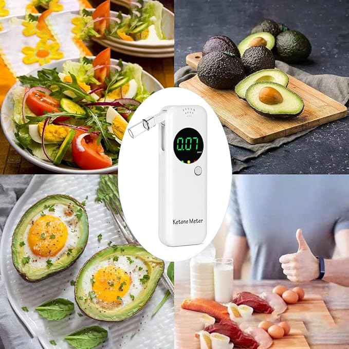 Portable Ketosis Meter - High Accuracy Breath Ketosis Tester, Pain-Free Ketone Analyzer with 10 Washable Mouthpieces | Achieve Keto Goals