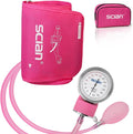 SCIAN Manual Blood Pressure Cuff - Aneroid Sphygmomanometer with European Cuff 12.6-20.8" and D-Ring, Come with Carrying Bag for Nurse Doctor Senior Adult, Pink-Large Cuff