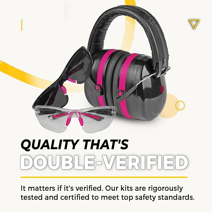 TradeSmart High-Performance Earmuffs for Shooting Range & Shooting Eye Protection Glasses + Firearm Confidence Course