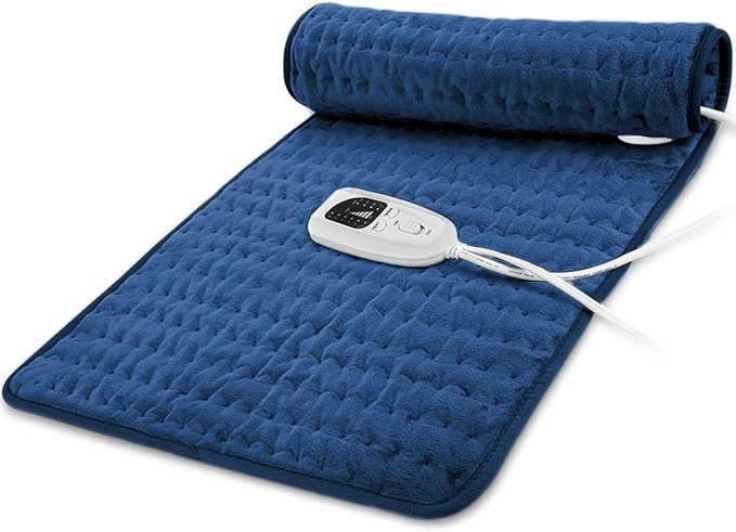 33"X17" Electric Heating pad with 6 Heat Settings, Auto Shut Off, Dry Electric Heating for Back Neck Knee Arms Legs Shoulder Heat Pads for Christmas Birthday Father's Day Mother's Day (Dark Blue)
