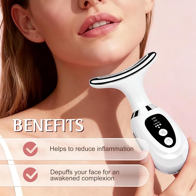 New Red-Light-Therapy-for-Face and Neck-Eye-Head Massager,7 Colors Skin Rejuvenation Lifting Facial Massager for Toning,Glow Boost,Wrinkle for Birthday, Christmas, Mothers Day, Valentines Day Gifts