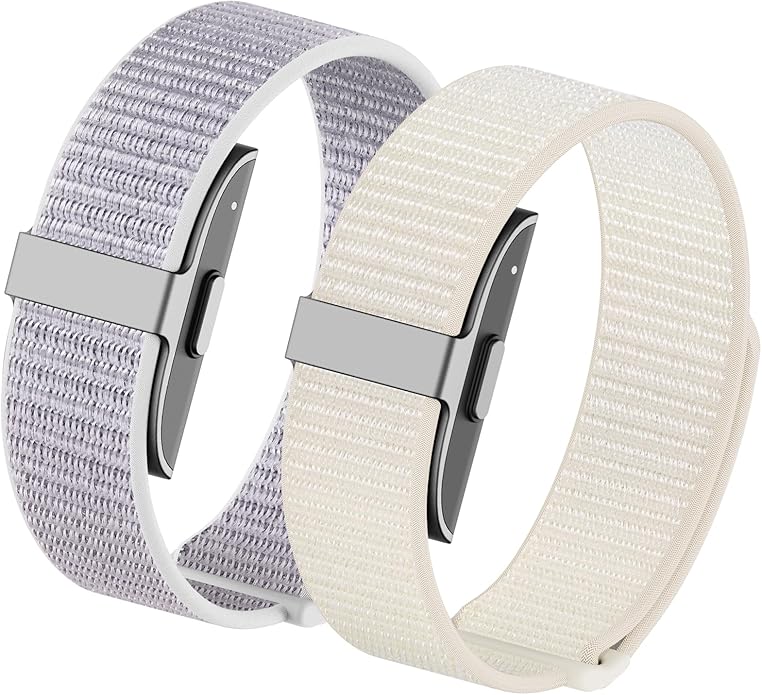 2 Pack Nylon Loop Sport Replacement Strap Compatible with Hume Band,Adjustable Soft Bands for Women Men,Breathable Lightweight Wristband for Fitness Tracker