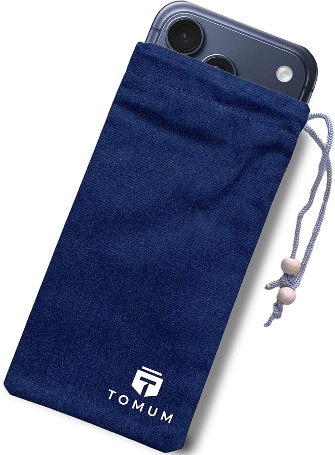 TOMUM EMF Shield Sleeve for Cell Phone - EMF Protection Smartphone Pouch - Anti EMP Bag - Signal Blocking Case for Radiation EMP 5G RFID Blue