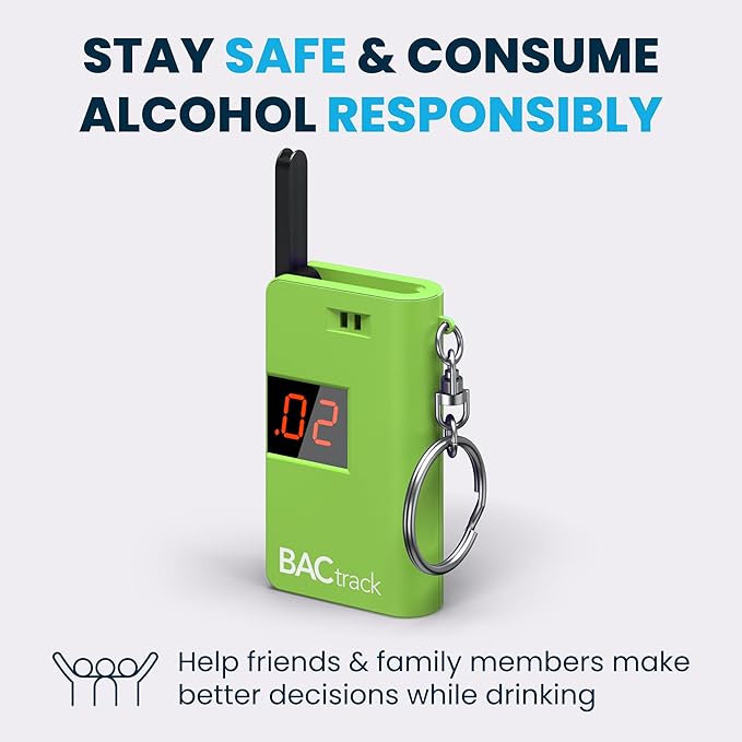 BACtrack Keychain Breathalyzer (Green) | Ultra-Portable Pocket Keyring Alcohol Tester for Personal Use