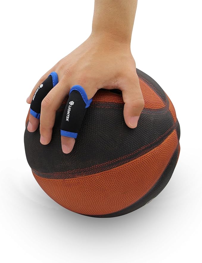 LIONTEK Single Finger Sleeve Pair - Sports Compression Finger Sleeve for BJJ, MMA, Basketball, Weight Lifting, and More