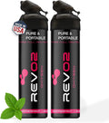 Oxygen Can | 98% Pure Portable Oxygen for Athletes, Recovery & Altitude Relief | 10L Canister with Zero-Leak Mouthpiece & Trigger Lock | Natural Energy Boost for Sports & Travel - Peppermint 2 Pack