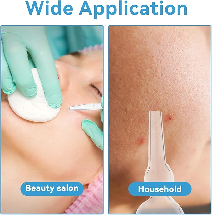 3pcs Vacuum Glass Tube Kit, Blackhead Removal Facial Suction Pore Vacuum Cleaner for Face Cleanser Blackhead Removal Machine Microdermabrasion Machine Accessories