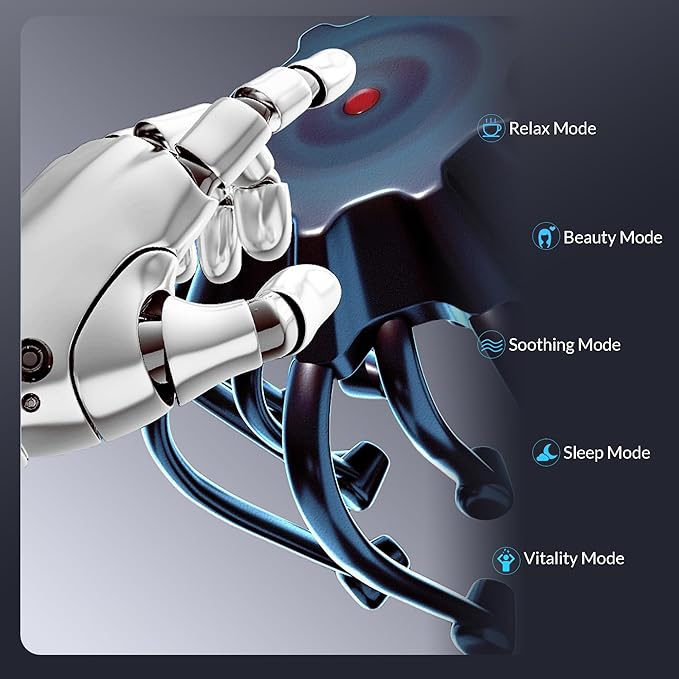 Electric Scalp Massager, 360° Octopus Head Massager Automatic 5 Modes Scalp Stress Relax Device