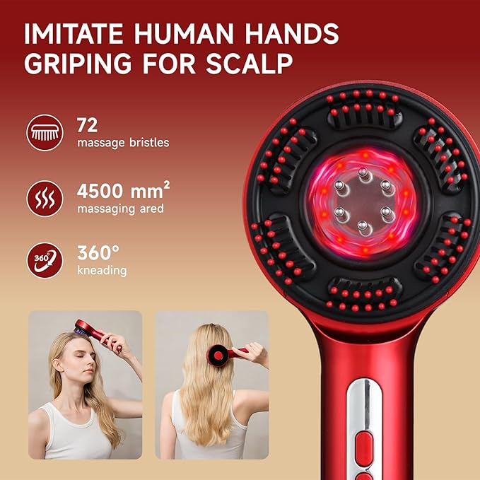 3-in-1 Electric Scalp Massage Comb, Hair Growth Oil Applicator,Portable Home Scalp Brush for Men and Women, Ipx7 Waterproof