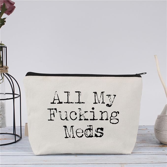 Medication Bag Travel Pill Organiser | Compact Cosmetic First Aid Kit, Perfect Health Gift, Small Cotton Pouch For Meds (Style A)
