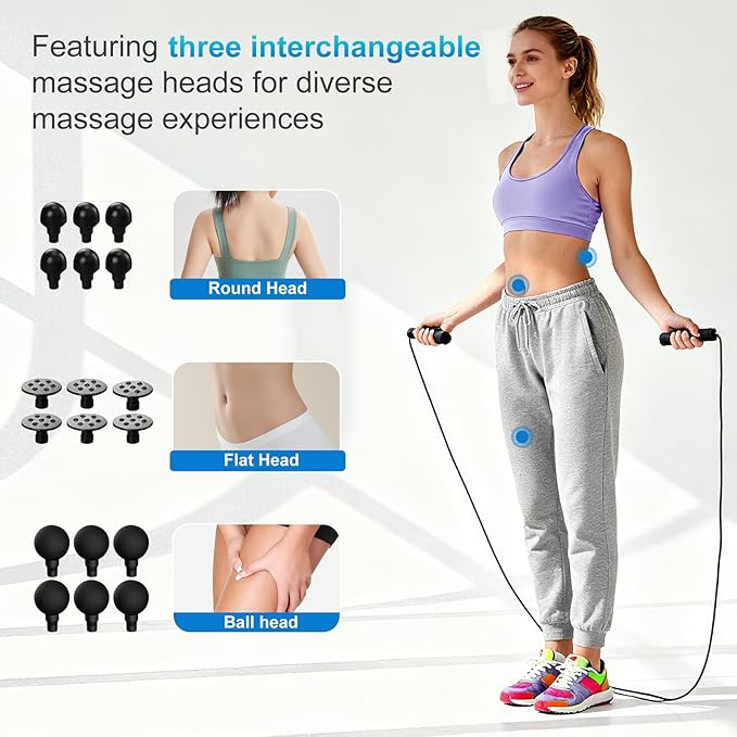 6 Head Massage Gun - Deep Tissue Massage Gun with 50 Adjustable Intensities & 9 Modes, Electric Percussion Massage Tool for Back, Leg, Muscle Pain Relief, Ideal Gifts for Friends and Parents