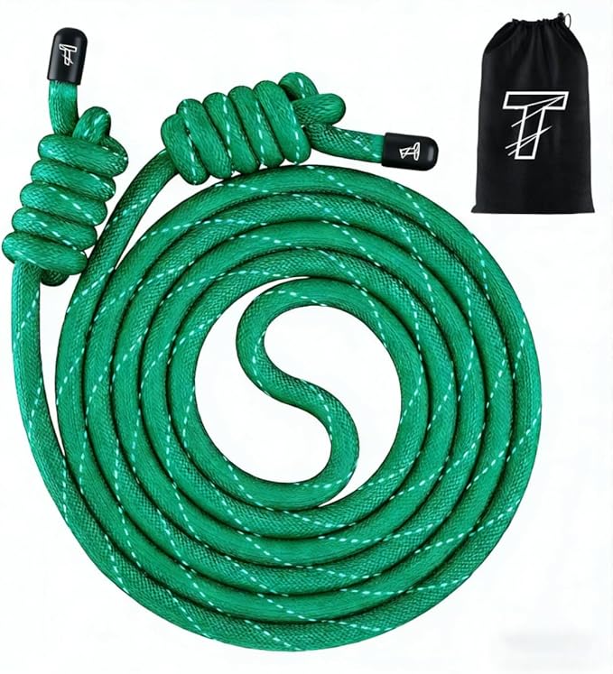 Flow Rope Exercise Jump Rope For Fitness, Working Out, Flow with 9 Ft Adjustable Double Woven Workout Rope For Men, Women, Beginners' Training – Indoor & Outdoor Cardio