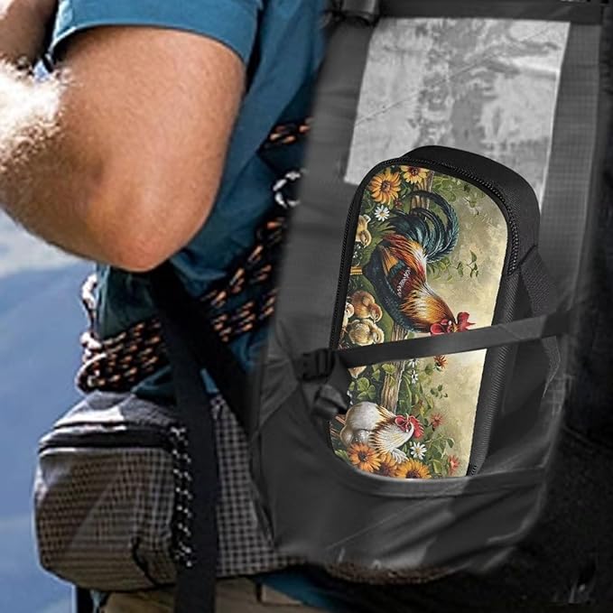 Rooster Chicken Insulin Cooler Bag Water & Scratches Resistant Glucose Meter & Diabetic Supplies Travel Case to Store Insulin Pen, Lancets, Insulin Syringe