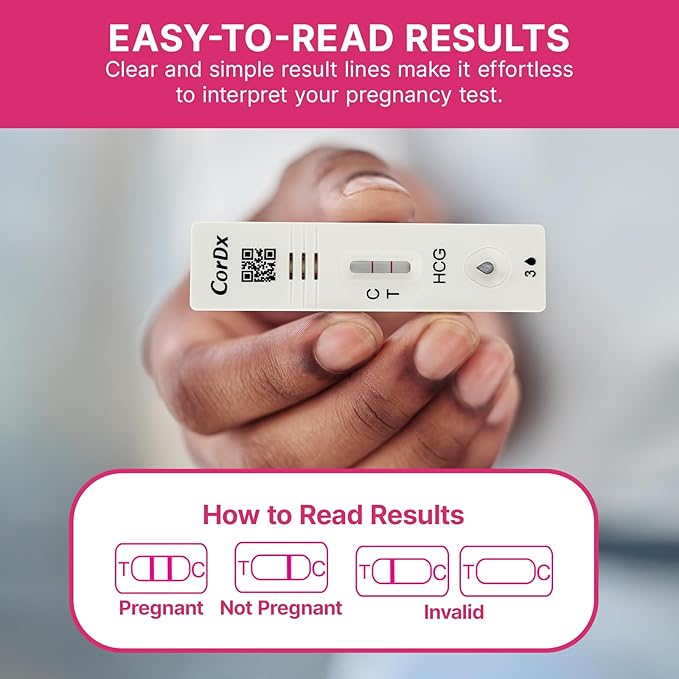 CorDx Early Detection Pregnancy Test Kit, Urine Tests for Easy At Home hCG Level Testing, Tester for Pregnant Women, Clear, Fast and Reliable Result with Over 99% Accuracy, 7 Pack Cassettes