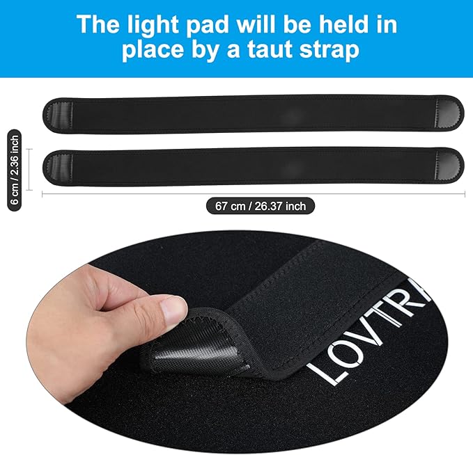 LOVTRAVEL 660nm LED Red Light Therapy for Body and 850nm Near Infrared Light Therapy Devices 21''x13'' Large Pads Belt Wearable Wrap for Leg Thigh Knee Belly Back Waist Pain Relief