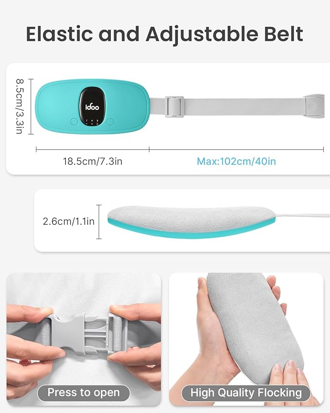 iDOO Heating Pad for Period Cramps, FSA Eligible Items Only List, Portable Cordless Heating Pad, Electric Waist Belt Device, Gifts for Girlfriend Mom Wife Women (Blue)