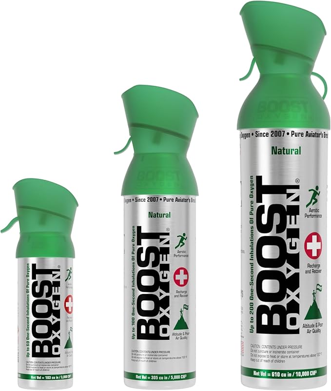 Boost Oxygen Natural Collection | Large 10L, Medium 5L & Pocket Size 3L (3 Pack)