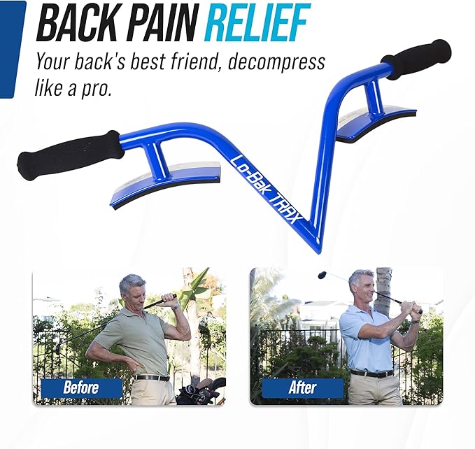 EZ-Bak Lo-Bak TRAX Lumbar Spine Stretcher - Upper & Lower Back Stretcher Pain Relief – Portable Spine Decompressor & Back Cracking Device for Herniated Discs, Sciatica, Scoliosis - Blue